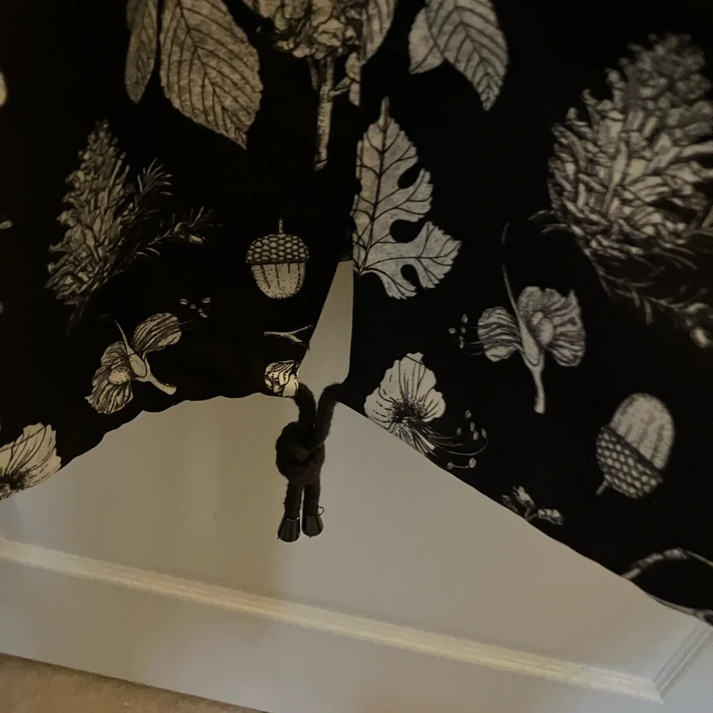 Joules Black and White Floral Rain Jacket - Picture 7 of 8